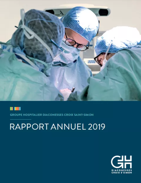 Couverture Rapport annuel 2019 GHDCSS Groupe hospitalier Diaconesses Croix Saint-Simon Paris Est 
